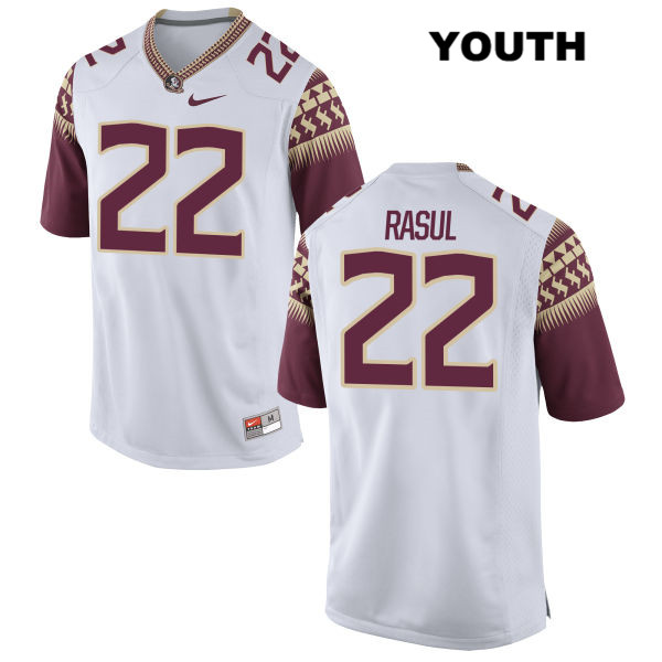 Youth NCAA Nike Florida State Seminoles #22 Amir Rasul College White Stitched Authentic Football Jersey ZCW6169KP